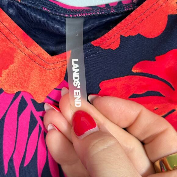 Lands’ End Underwire V Neck Tankini 14 Kauai Floral - Picture 5 of 6